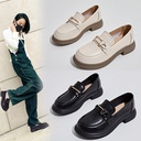 Genuine Leather Loafers Women's 2024 Spring New Women's British-style Small Leather Shoes Slip-on Women's Shoes Chanel-style Single-layer Shoes