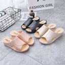 Plastic Blow Bottom Women's Mom's Wedge Slippers Casual Home Round Soft Sandals Women's Slippers
