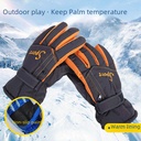 Adult Ski Gloves Men's Outdoor Waterproof Windproof Non-Slip Riding Sports Gloves Velvet-Lined Thickened Warm Gloves
