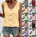 spring and summer Europe and the United States independent station new women's sexy casual solid color U-collar vest