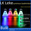 Leke luminous badminton manufacturers now supply bulk luminous LED night fluorescent plastic nylon ball