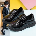 Children's Shoes Boys Leather Shoes Spring and Autumn New British Style Black Soft-soled Shoes for Middle School and Primary School Students
