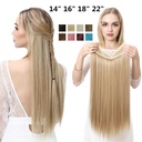 European and American wig women's one-piece freely adjustable invisible long straight hair multi-color gradient hair extension fishing line hair