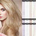 6-piece tinsel hair Laser gold shiny colorful gold and silver gift box BB clip single card wig