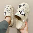 Hole Shoes Men's Summer Outer Wear New Arrival Cartoon Thick-soled Non-slip Beach Sandals Men's Half Slippers