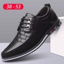 Widened and fattened wide3029 extra large size 38-53 men's casual leather shoes embroidered lace-up trend men's shoes