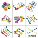 Pet toy two-color candy cotton rope ball molar tooth cleaning bite resistant toy knot dog toy dog toy wholesale