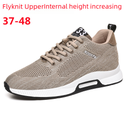 Fly-woven Sports Shoes Mesh Shoes Wear-resistant Running Sports Casual Shoes Invisible Height 6cm Men's Shoes