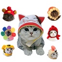 Summary Pet Headgear Cute Dog Teddy Dress Up Sunflower Pet Headwear Wig Cat Halloween Hat