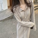 Autumn and winter women's clothing gentle style underknee long sweater dress loose bottoming knitted dress