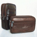 Men's Genuine Leather Mobile Phone Bag Waterproof Cowhide Belt Mobile Phone Waist Bag Site Multifunctional Men's Waist Bag Wholesale