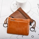 New Trendy Genuine Leather Men's Simple Coin Purse Women's Zipper Hand Wallet Vintage Short Cowhide Card Bag