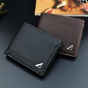 New Men's Wallet Men's Short Wallet Fashion Casual Litchi Pattern Soft Wallet Multi-Card Large Capacity Small Wallet