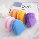 Candy color plush small schoolbag solid color backpack simple cute solid color coin bag backpack ID card bag