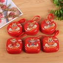 New Dragon Year tinplate coin purse round square earphone bag cartoon change coin carrying finishing box wholesale