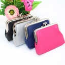 New double-layer PU coin purse women's short wallet small fresh candy-colored coin bag spot wholesale