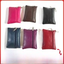 Three pull ladies PU litchi grain coin purse card bag zipper Mini small wallet coin bag key bag wholesale