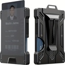 Factory Direct supply badge transparent card holder card holder RFID anti-theft brush metal wallet credit card box