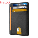 card bag leather Men's RFID anti-theft brush European and American card Bag Men's card set with airtag hole
