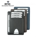 New Men's Top Layer Cowhide Card Holder Carbon Fiber Pattern RFID Multi-Card Women's Small Card Holder