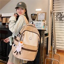 Schoolbag Women's ins Style Korean Style High School Junior High School Students Large Capacity Backpack Simple Middle School Students' Burden Reduction Casual Backpack