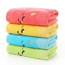 Note cat jacquard bamboo fiber children's small towel 25*50 absorbent cartoon kindergarten wash face children's towel wholesale