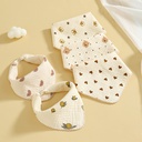 Pure cotton baby bib crepe printed children's bib born cotton lace square towel hand towel bib
