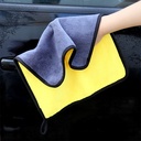 Coral fleece car towel car wash towel fiber rag thickened absorbent two-color double-sided car Towel logo