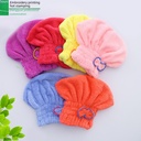 Coral fleece dry hair cap female thick super absorbent fine fiber bow shower cap a generation of hair
