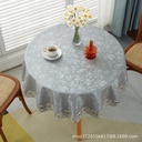 Light Luxury Round Tablecloth Waterproof Oil-proof Hot-proof Non-washable Dining Tablecloth Hotel Restaurant Household Tablecloth Thickened Tarpaulin