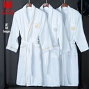 Five-star hotel bathrobe cotton padded cut velvet towel white nightgown hotel bathrobe embroidered logo