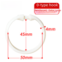 Cross Border Shower Curtain Hook Creative Plastic Bed Curtain Hanging Ring Accessories Round Transparent Shower Curtain Hanging Ring Large Curtain Hook
