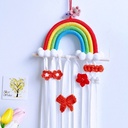 baby rainbow hair clip storage with hand-woven children's room decoration pendant hair accessories storage wall