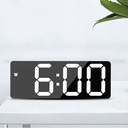 Large font mirror alarm clock multifunctional LED clock electronic clock battery plug-in dual-purpose alarm clock 0711-0712