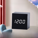 Mirror wood clock voice control mute electronic clock creative digital LED gift alarm clock overseas students