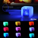 Creative colorful color change alarm clock home square lazy clock student desktop bedside LED alarm clock small gifts wholesale