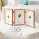 Picture Frame Triple Wooden Photo Frame Table 6-inch 7-inch Double-sided Folding Photo Frame Two-linked Quadruple Photo Frame