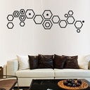 Creative inner hexagonal border stereo acrylic mirror wall stickers living room bedroom sofa background wall decorative mirror