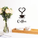 Heart Shape Coffee Cross Border Transferable Wall Stickers Home Decorative Wall Stickers Kitchen Cafe A1096