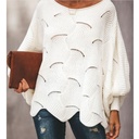 autumn and winter plus size popular sweater women's hollow crocheted loose sweater women