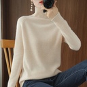 Stand Collar Sweater Women's Autumn and Winter New Thick Korean Style Women's Solid Color Pullover Loose Knitted Long Sleeve Base