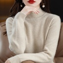 Autumn and Winter Sweater Women's Half-turtleneck Long-sleeved Women's Top Loose Slimming All-match Sweater Pullover Sweater