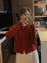 [Resurrection stunning] retro Korean commuter short wool knitted cardigan women's winter twist sweater W723H