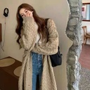 Korean-style Thick Twist Lazy Coat Autumn and Winter Loose Slimming Ultra-long Cardigan Sweater Coat for Women