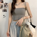 Internet Celebrity Solid Color Camisole Women's Outer Wear Top with Chest Pad One-piece Anti-sagging Inner Gathering Tube Top Underwear