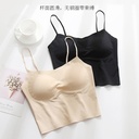 Seamless Strap Chest Pad Integrated Ice Silk Small Vest Women's Summer Thin Inner Sexy Solid Color Short Base Underwear