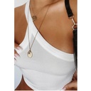 Independent Station Hot Selling White European and American Solid Color Sling Slim-fit Backless Collar One-shoulder Chest Wrap
