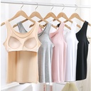 Modal Camisole with Chest Pad Women's Summer Outer Wearing Cup One Yoga Women's U-Shaped Base Vest Underwear