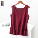 Women's Double-Sided Velvet Warm Vest for Autumn and Winter Korean Style Slim-Fit Seamless Inner Round Neck Sleeveless Base Shirt