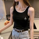 Camisole Women's Korean-style High-waisted Slim-fit Slim-fit Tight-fit Inner Embroidered Inner Wear Sleeveless T-shirt Vest Top
